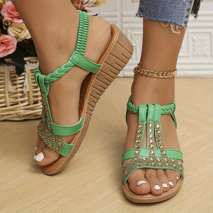 Women's Orthopedic Wedge Sandals in Green 1