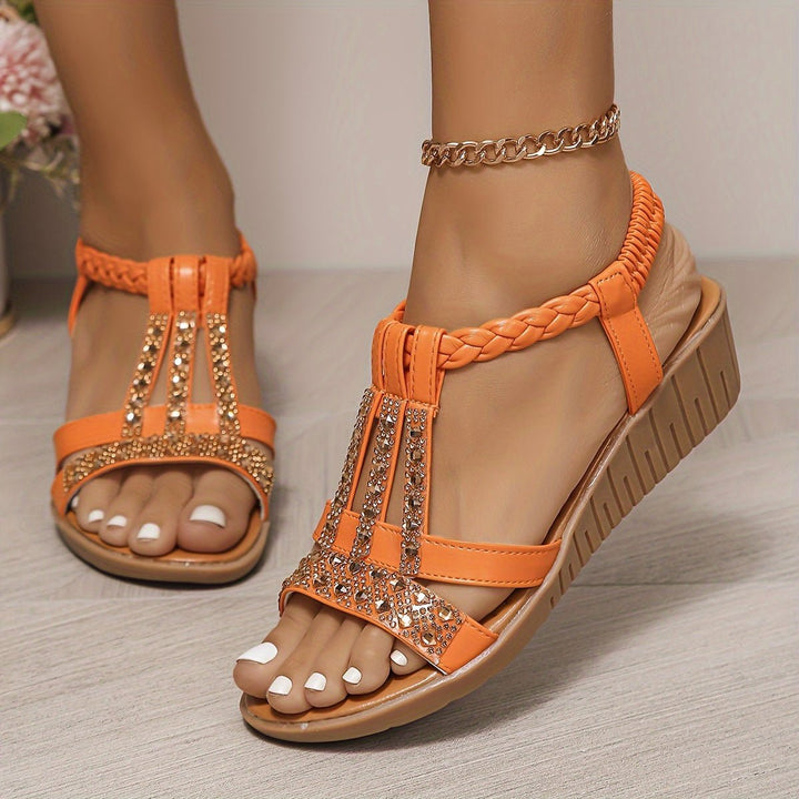 Women's Orthopedic Wedge Sandals in Orange