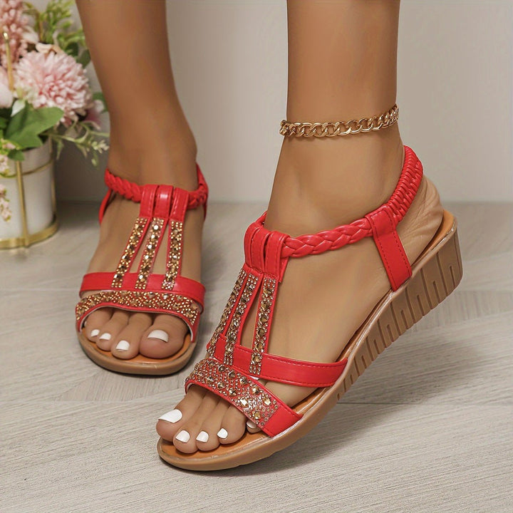 Women's Orthopedic Wedge Sandals in Red
