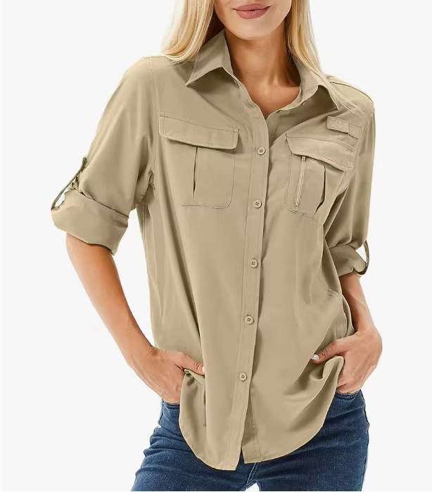 Women's Outdoor Blouse with UPF Sun Protection in Schlammgelb