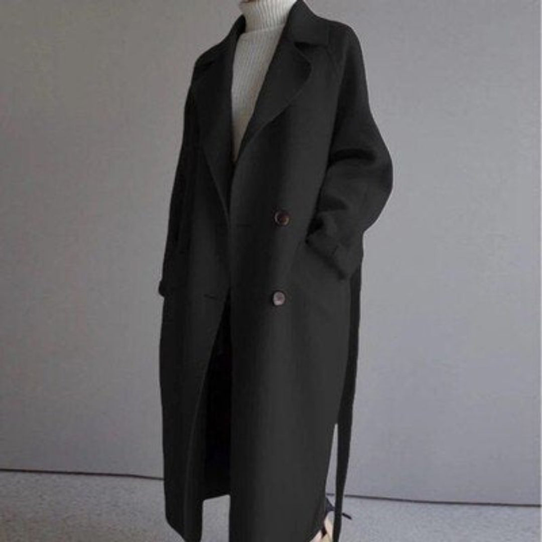 Women's Oversized Cashmere Blend Maxi Coat in Black