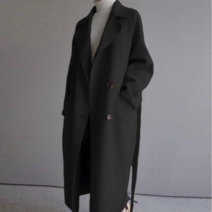 Women's Oversized Cashmere Blend Maxi Coat in Black