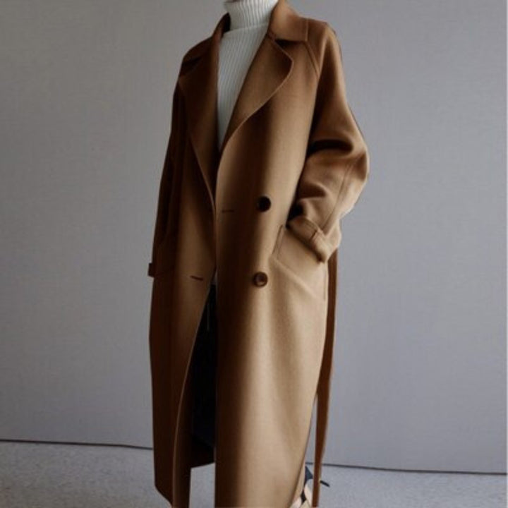 Women's Oversized Cashmere Blend Maxi Coat in Caramel
