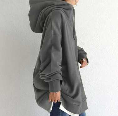 Women's Oversized Cozy Hooded Zip Cardigan