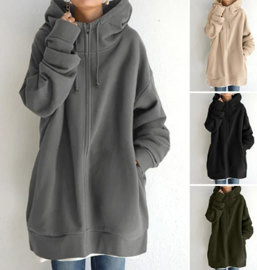 Women's Oversized Cozy Hooded Zip Cardigan (3)