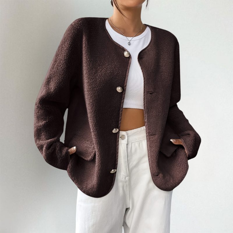 Women's Oversized Knit Cardigan for Layering in Dark Brown