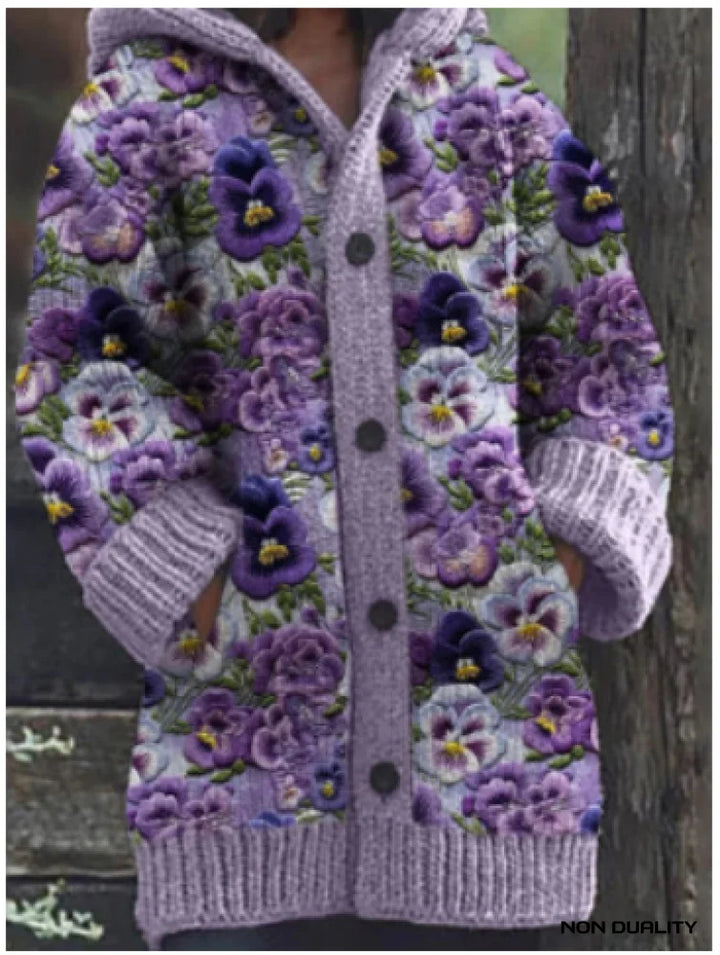 Women's Oversized Knit Cardigan with Playful Charm in Entwurf 5
