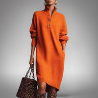 Charlotte | Women's Oversized Knit Midi Dress for Autumn