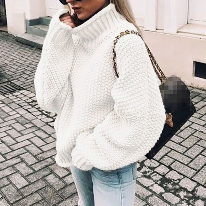 Women's Oversized Knit Turtleneck Jumper (8)