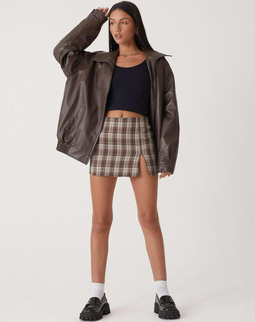 Women's Oversized Leather Jacket for Autumn (2)