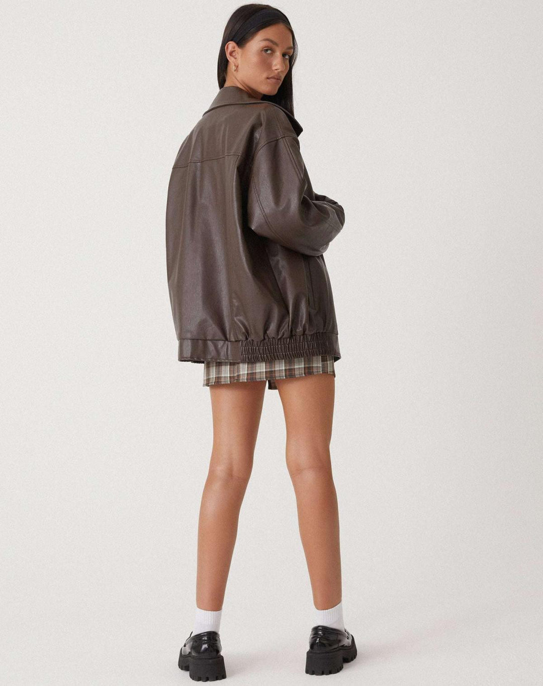 Women's Oversized Leather Jacket for Autumn (4)