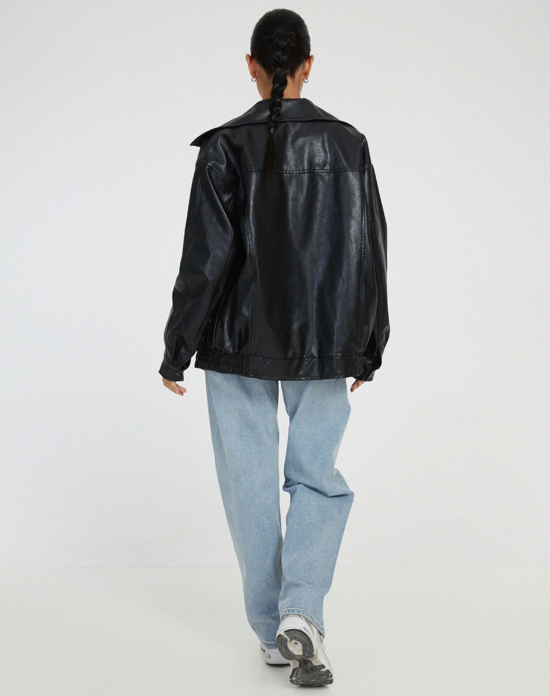 Women's Oversized Leather Jacket for Autumn (6)