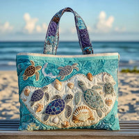 Lottie | Women's Padded Tote Bag with Ocean Design