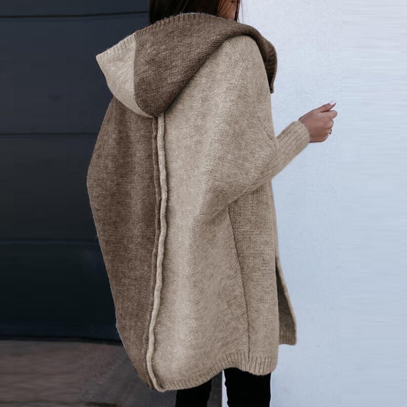 Women's Patchwork Wool Jumper with Hood (2)