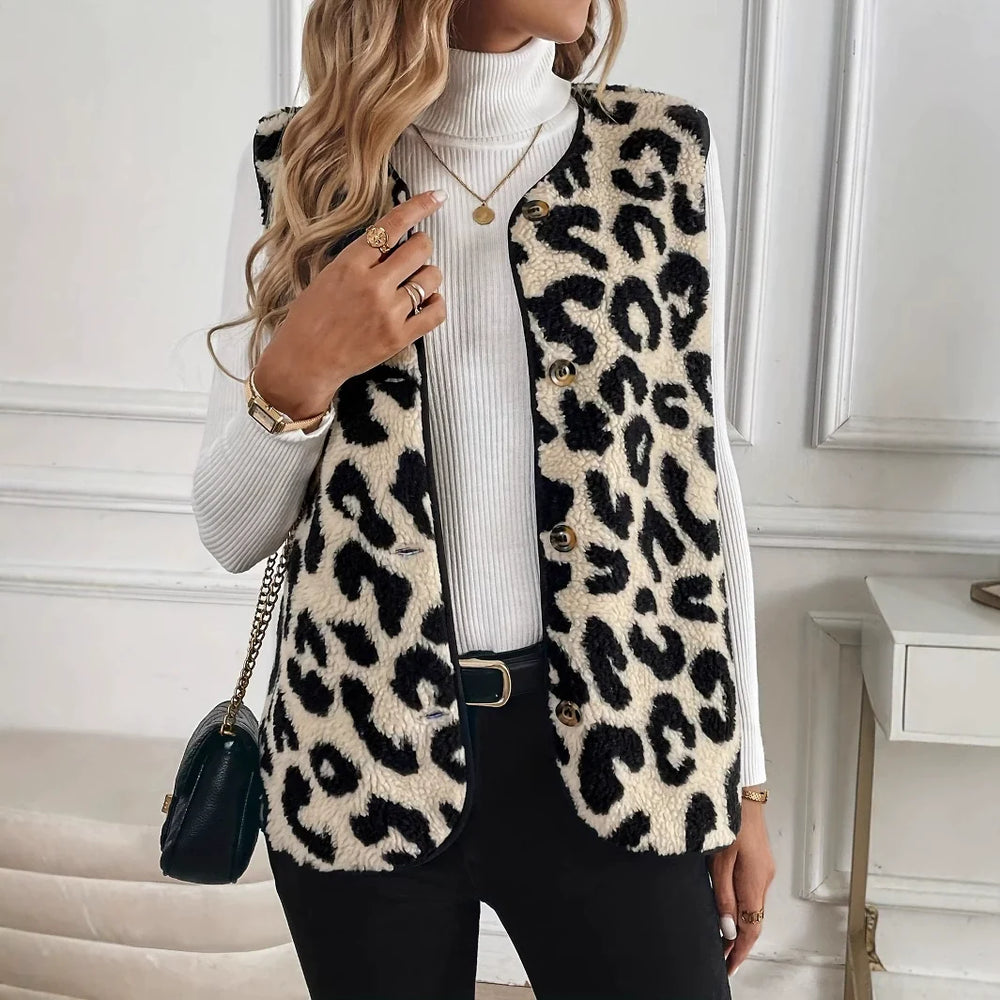 Women's Patterned Knit Open Cardigan in Beige