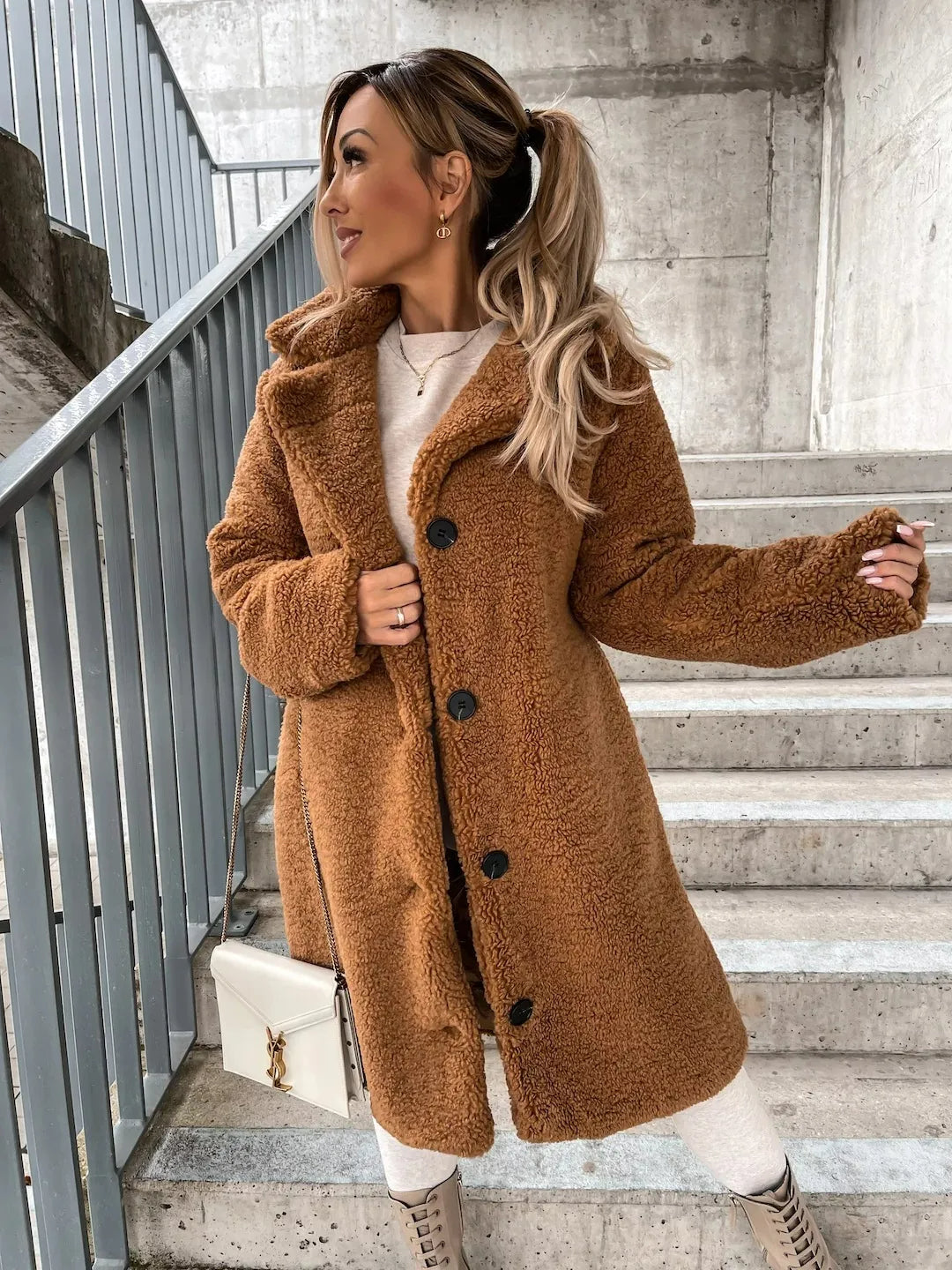 Women's Plush Trench Coat for Autumn (2)