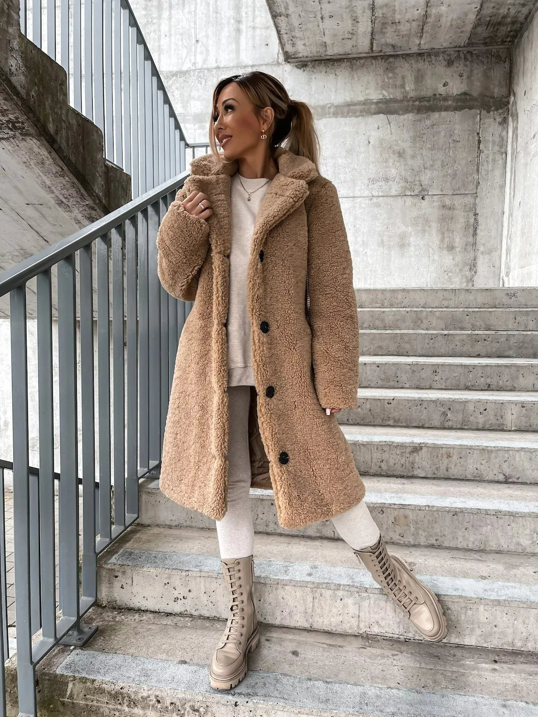 Women's Plush Trenchcoat for Autumn