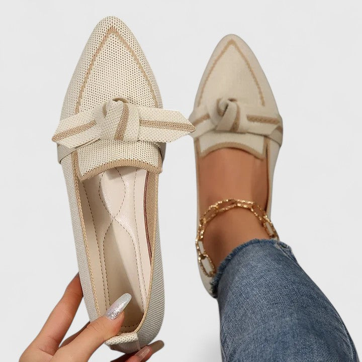 Women's Pointed Loafers for Summer Elegance in Beige