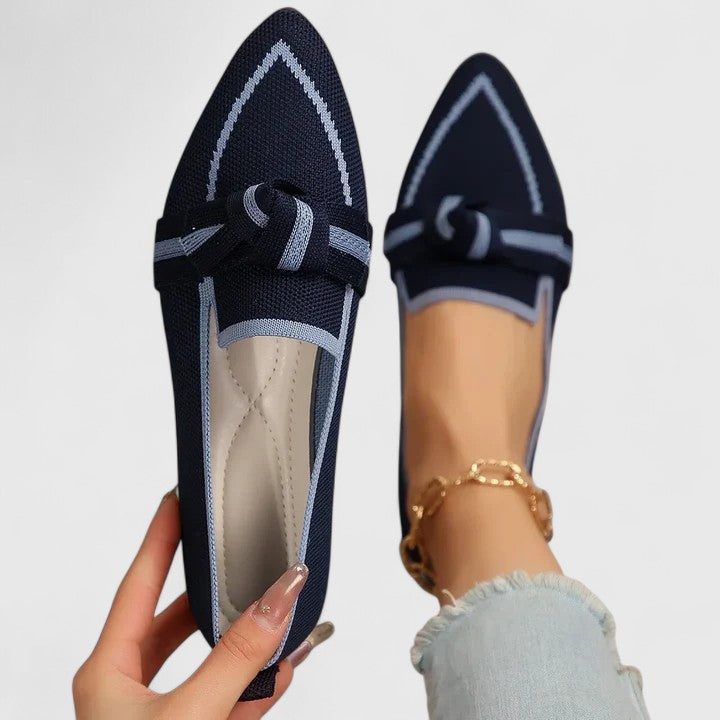 Women's Pointed Loafers for Summer Elegance in Dark Blue
