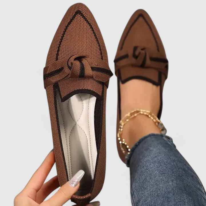 Women's Pointed Loafers for Summer Elegance in Khaki