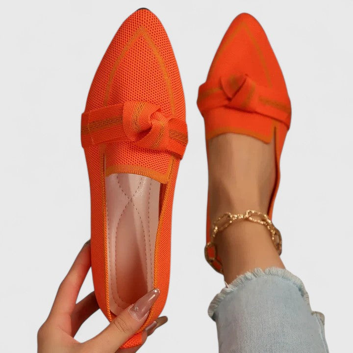 Women's Pointed Loafers for Summer Elegance in Orange