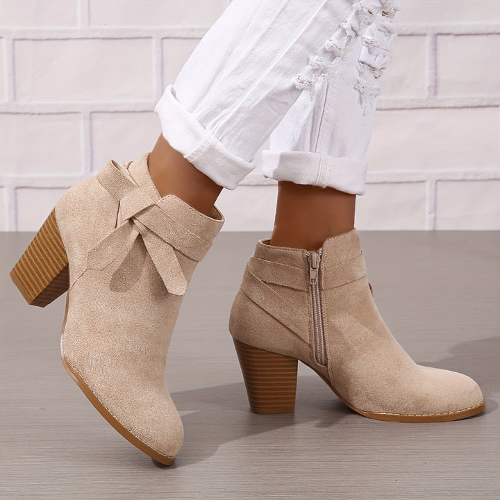 Women's Pointed-Toe Ankle Boots with Block Heel (11)
