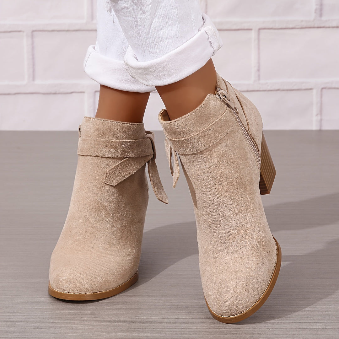 Women's Pointed-Toe Ankle Boots with Block Heel (12)