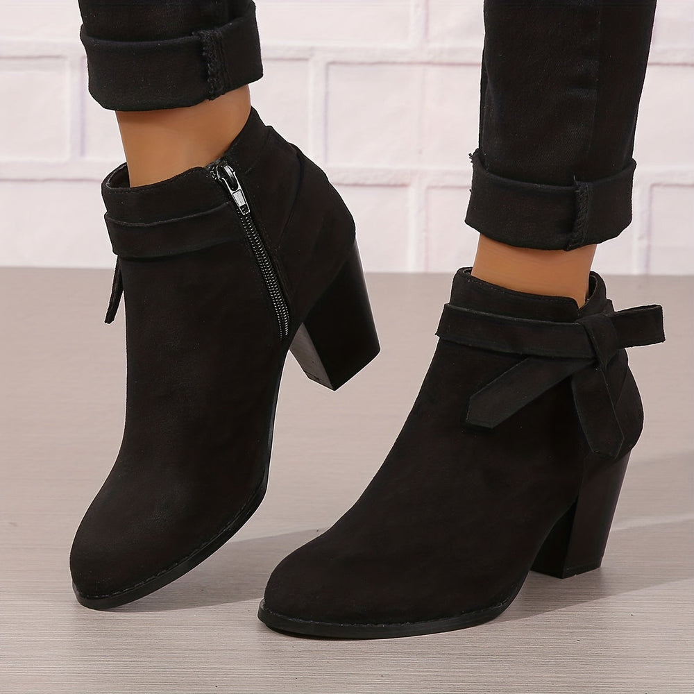 Women's Pointed-Toe Ankle Boots with Block Heel (2)