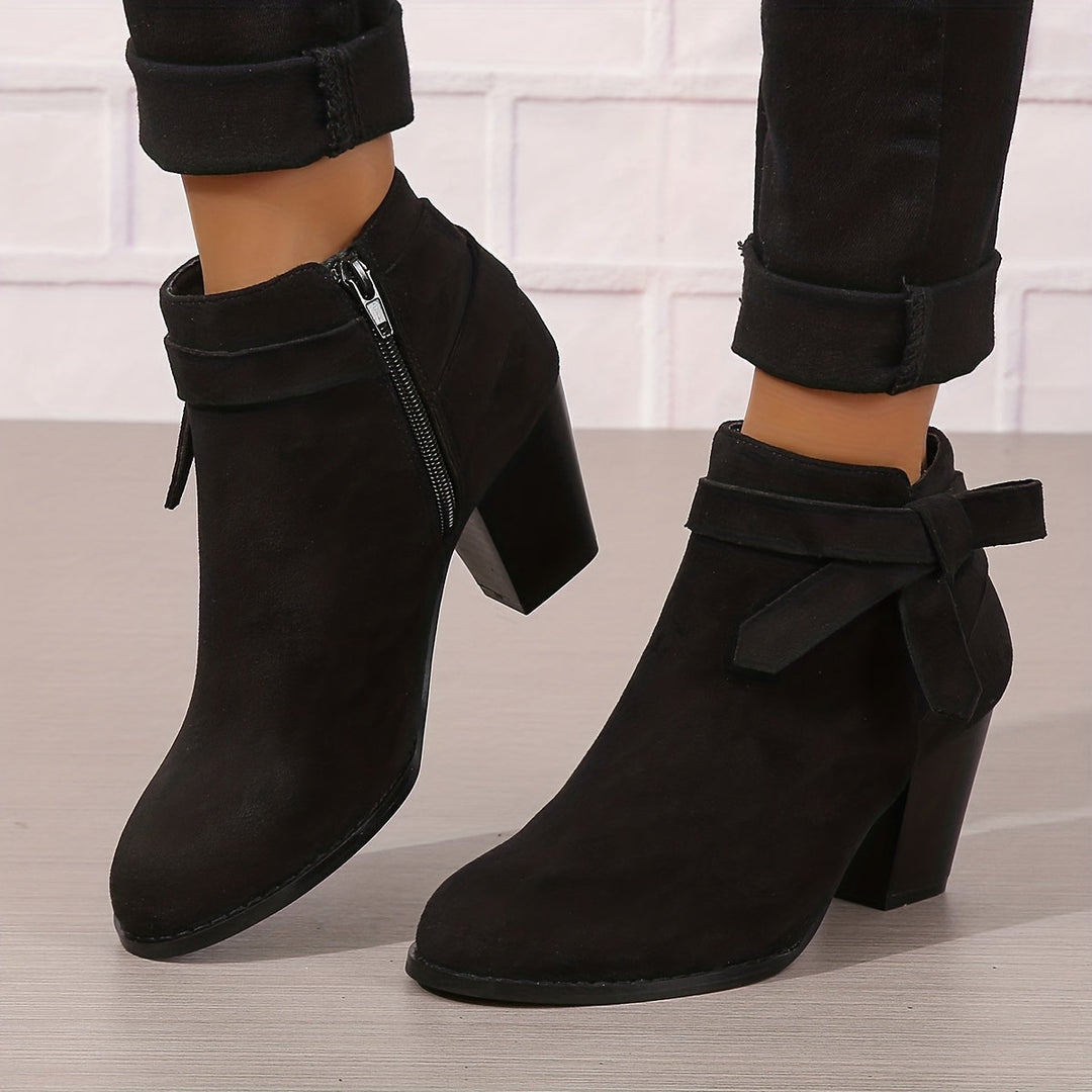Women's Pointed-Toe Ankle Boots with Block Heel (2)