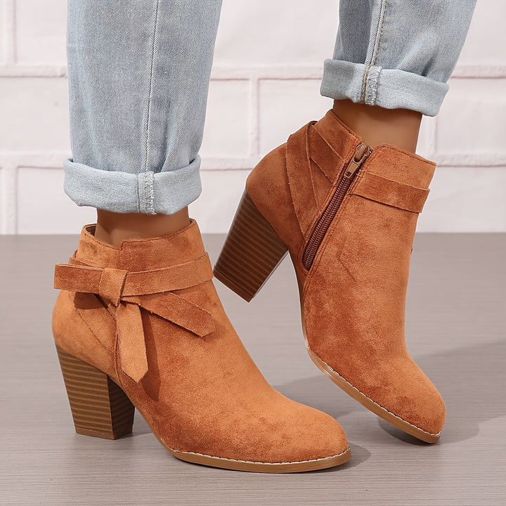 Women's Pointed-Toe Ankle Boots with Block Heel (5)