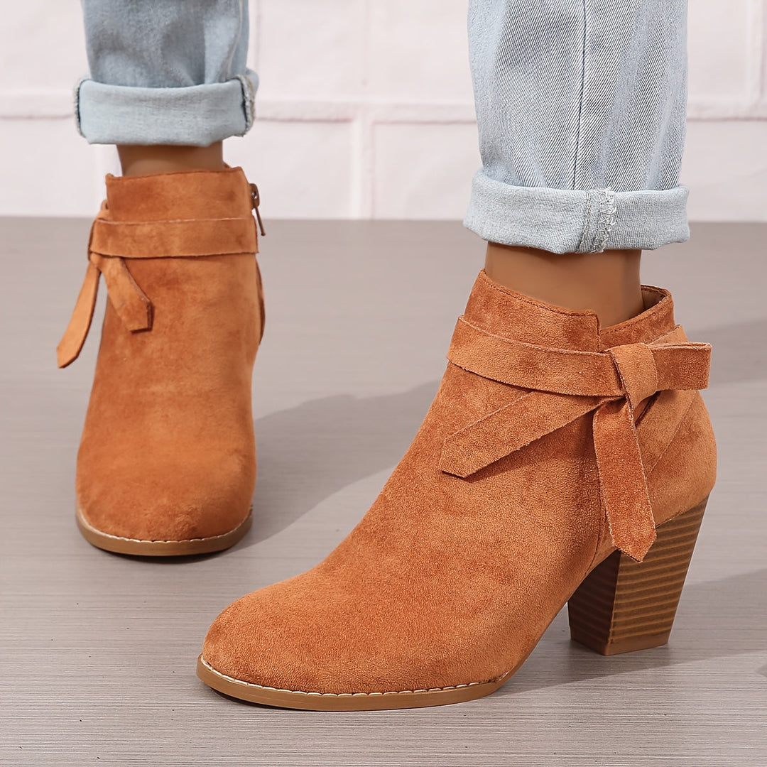 Women's Pointed-Toe Ankle Boots with Block Heel (6)