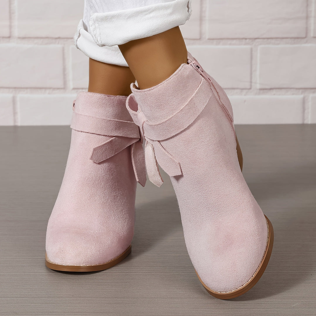 Women's Pointed-Toe Ankle Boots with Block Heel (9)