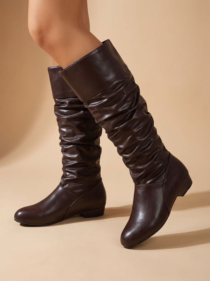 Women's Pointed-Toe Pull-On Knee High Boots (3)