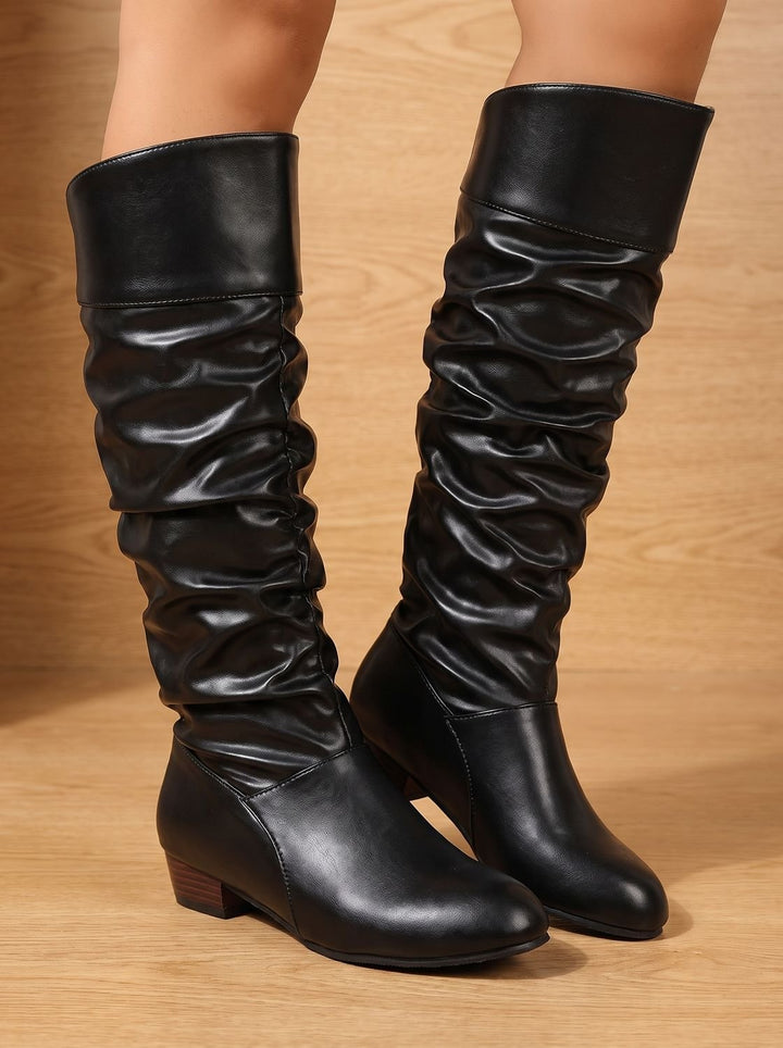 Women's Pointed-Toe Pull-On Knee High Boots (4)