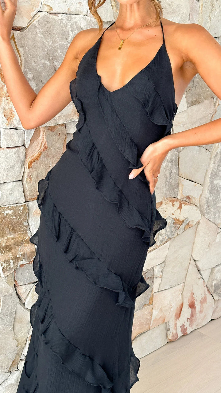 Women's Polyester Maxi Dress for Wedding Guests (4)
