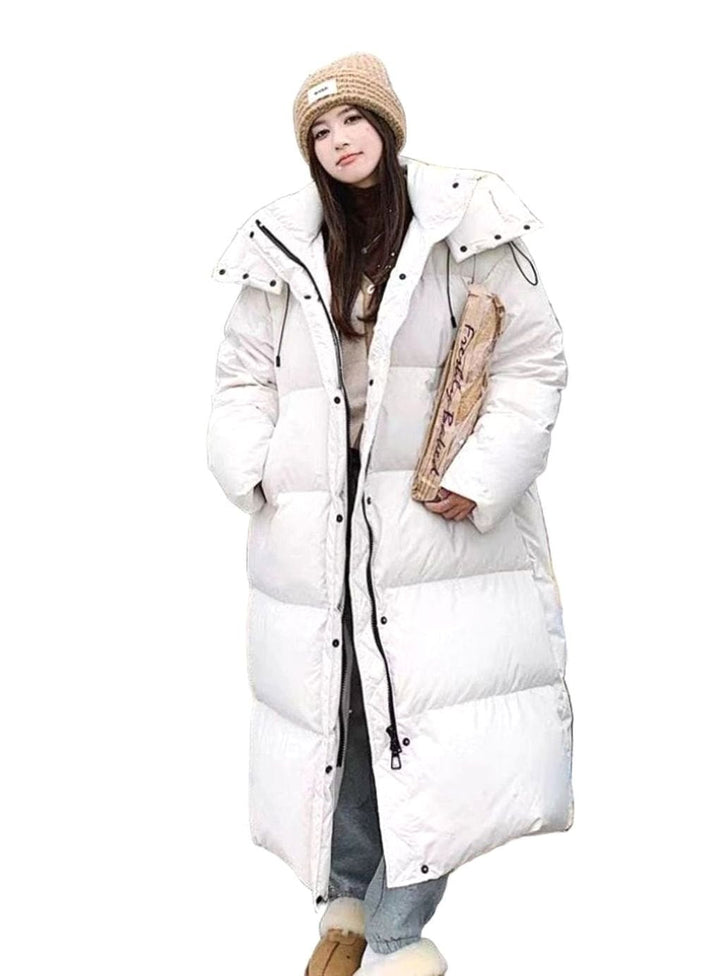Women's Puffer Coat Oversized with Hood in Beige