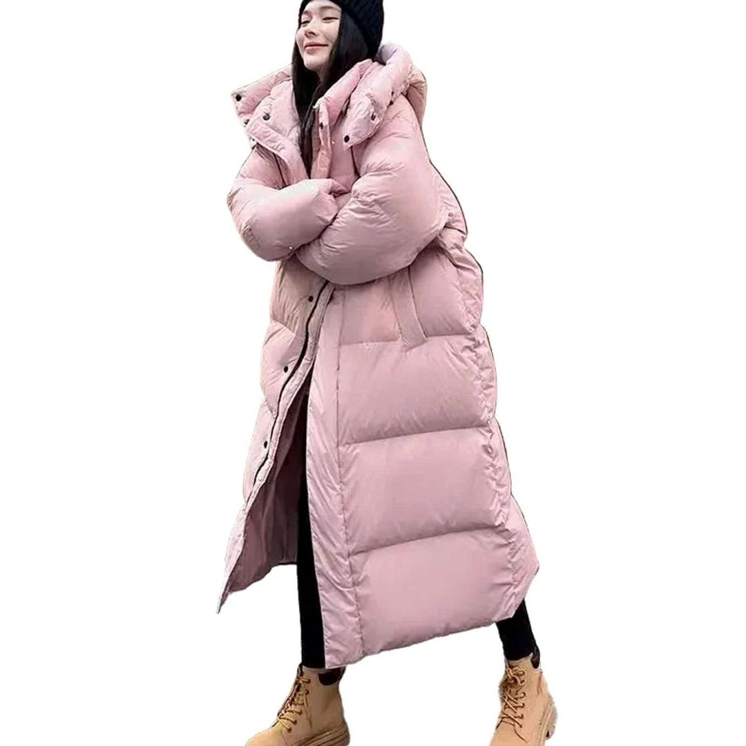 Women's Puffer Coat Oversized with Hood in Pink