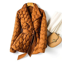 Beatrice | Women's Puffer Coat with Quilted Belted Waist
