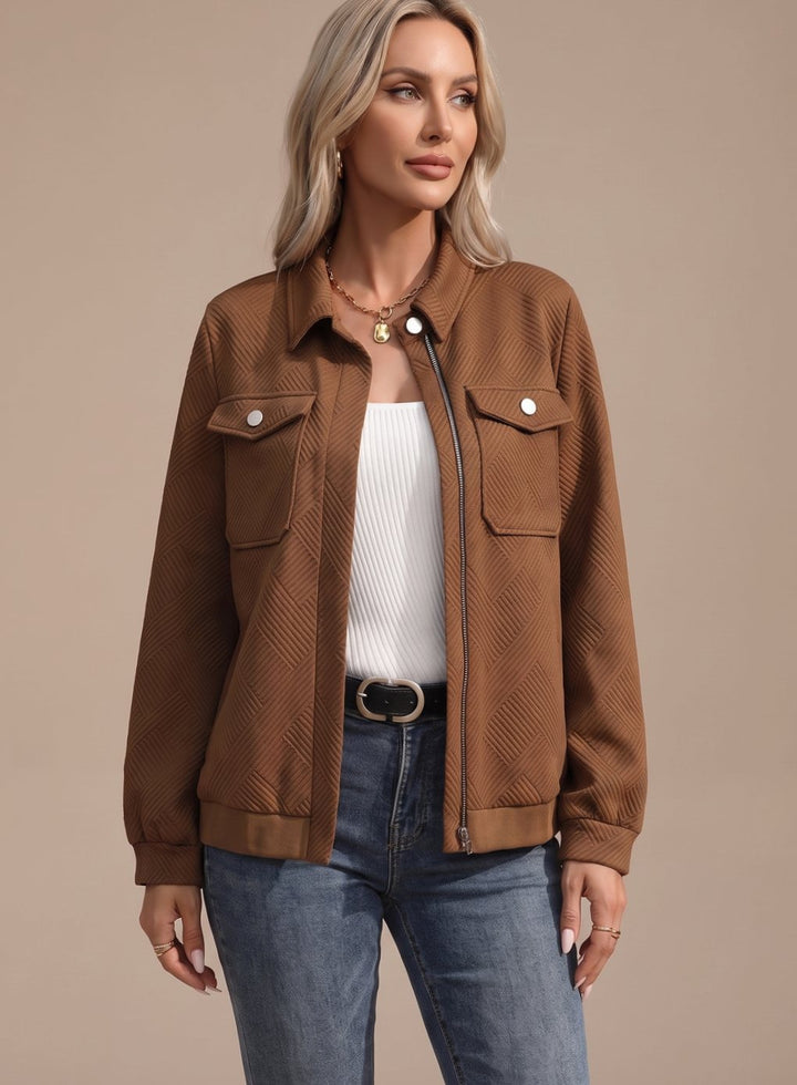 Women's Puffer Coat with Quilted Zip-Up Design (5)