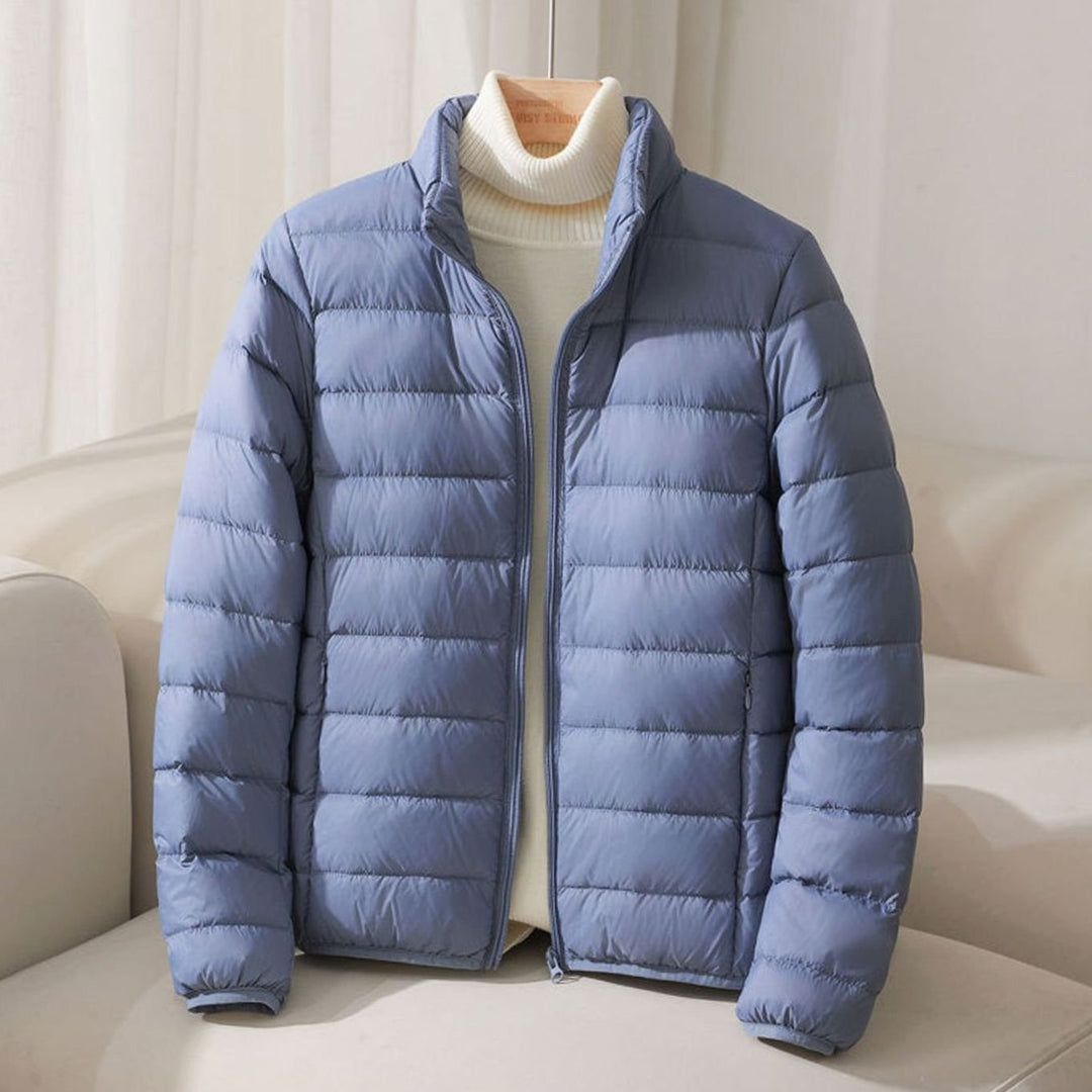 Women's Puffer Coat with Quilting for Winter in Blue
