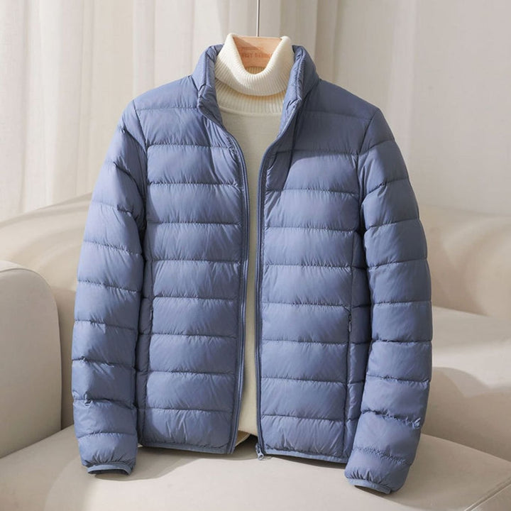 Women's Puffer Coat with Quilting for Winter in Blue