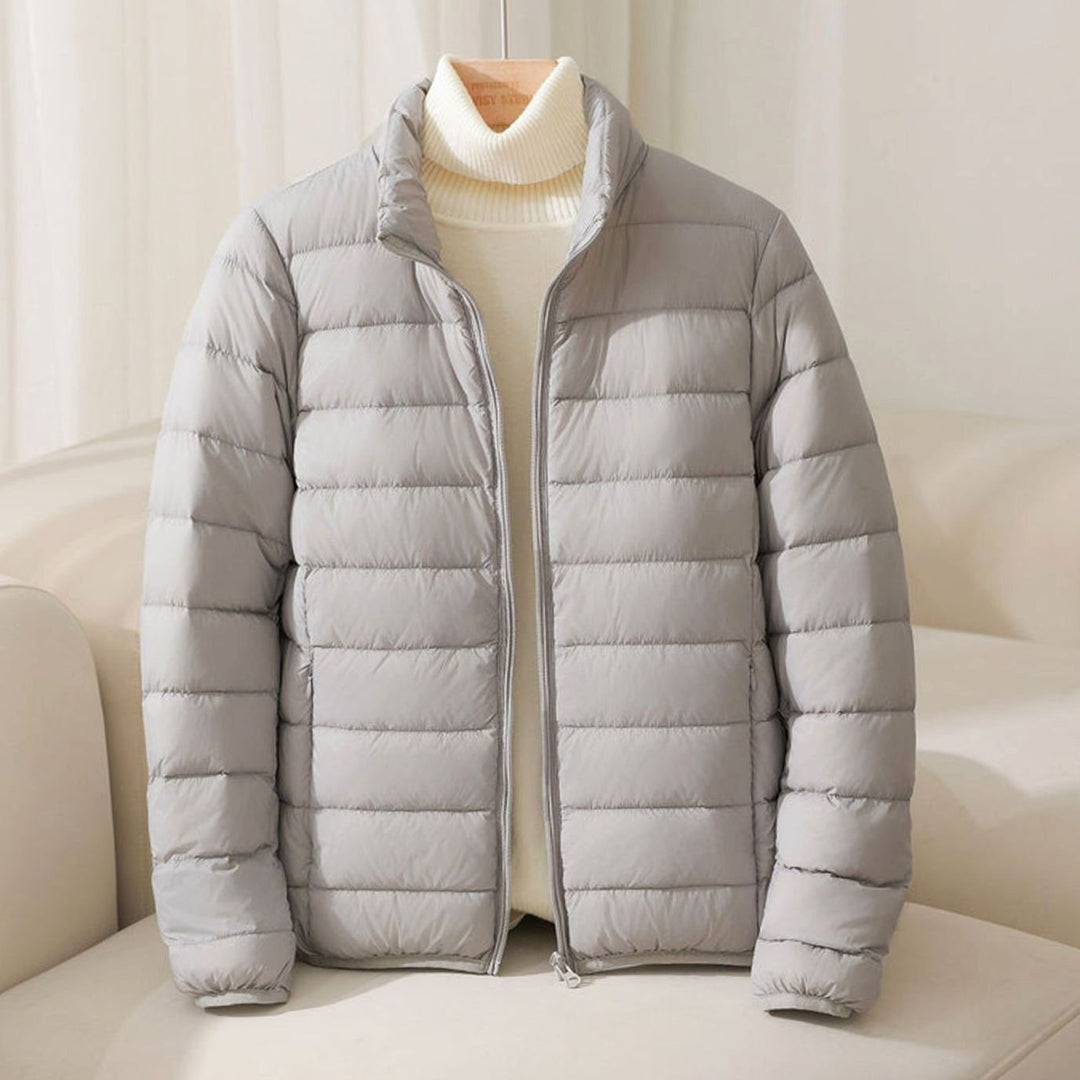 Women's Puffer Coat with Quilting for Winter in Grey