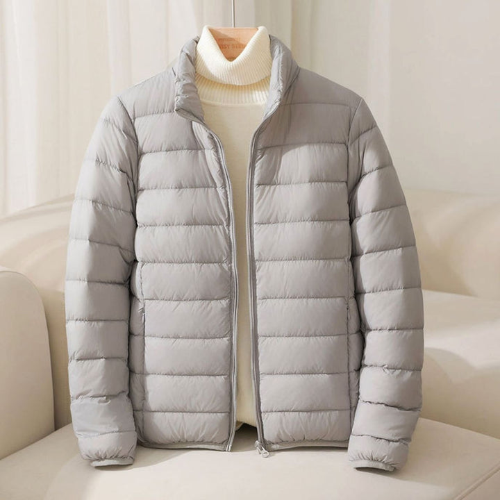 Women's Puffer Coat with Quilting for Winter in Grey