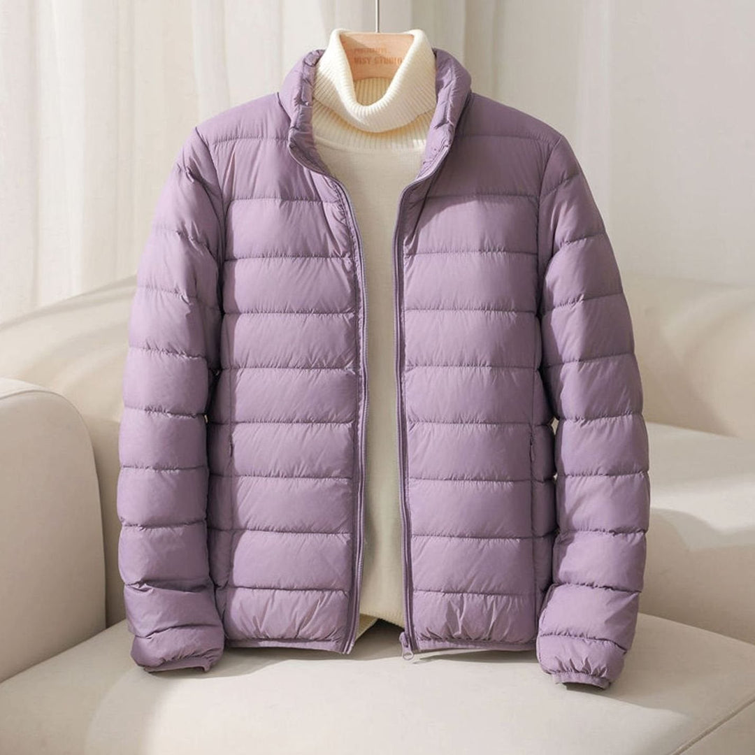 Women's Puffer Coat with Quilting for Winter in Lavender