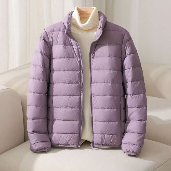 Women's Puffer Coat with Quilting for Winter in Lavender