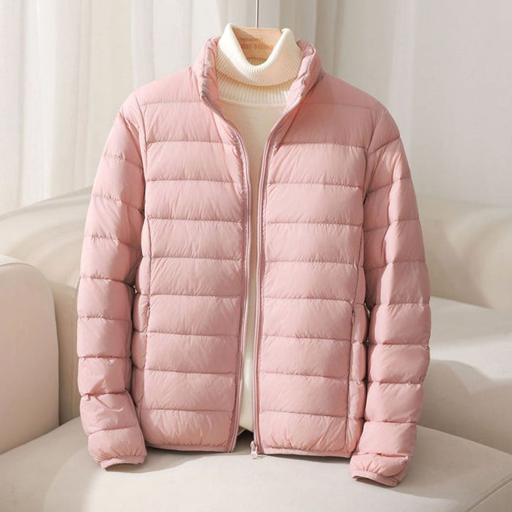 Women's Puffer Coat with Quilting for Winter in Pink