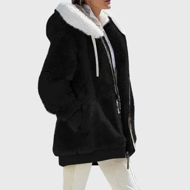 Women's Puffer Jacket in Lightweight Multicolor Style in Black