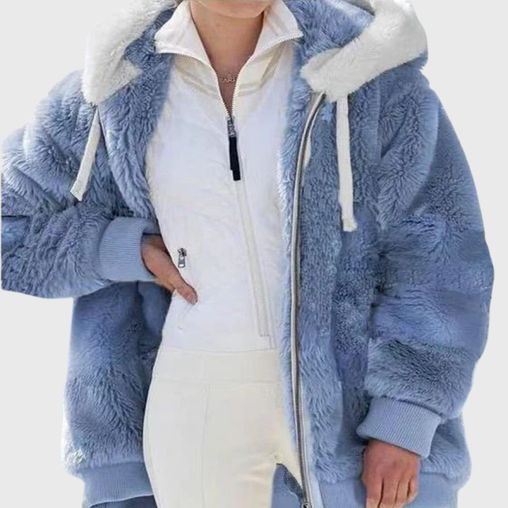 Women's Puffer Jacket in Lightweight Multicolor Style in Blue