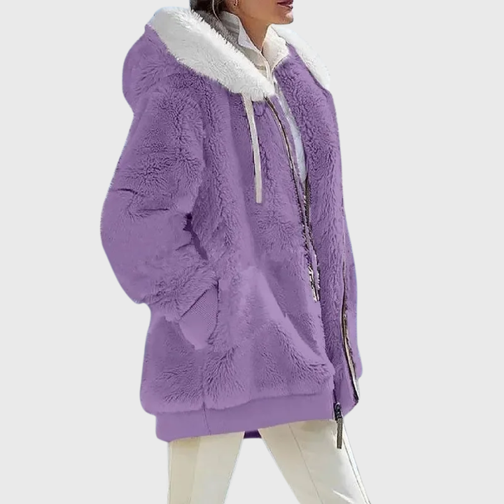 Women's Puffer Jacket in Lightweight Multicolor Style in Purple