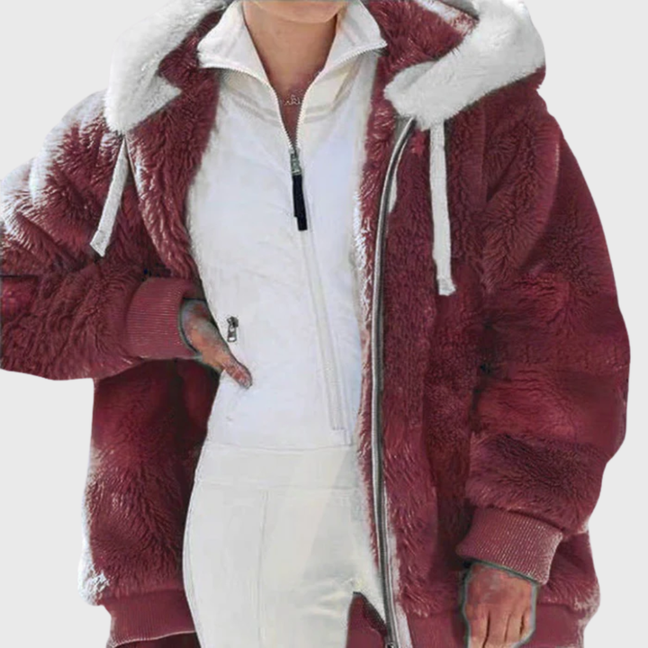 Women's Puffer Jacket in Lightweight Multicolor Style in Red